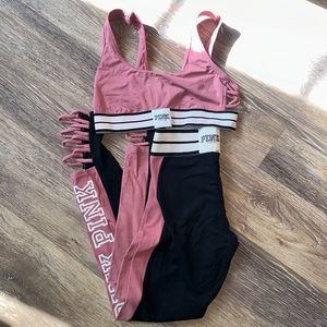 Victoria’s Secret Pink Yoga Pilates set ballet pink size small